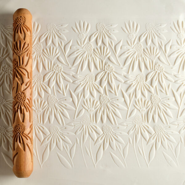 Coneflowers Slim Textured Rolling Pin LHR-047